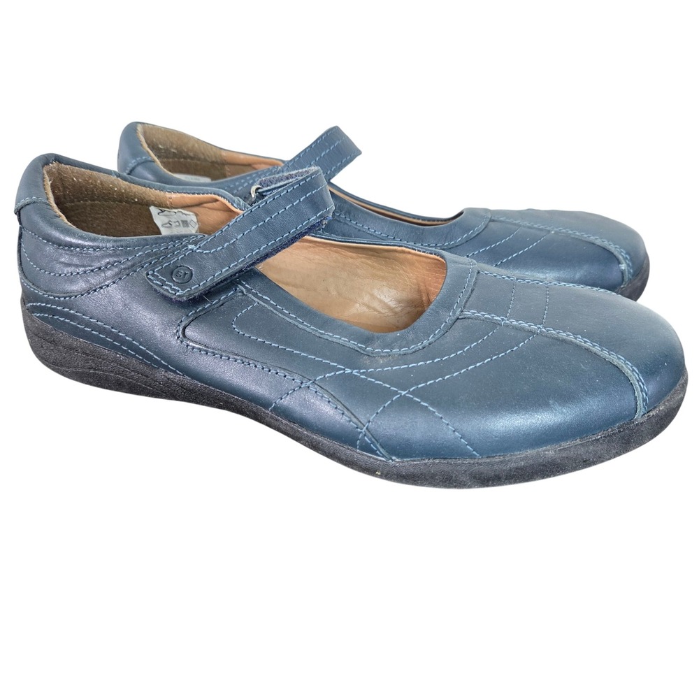 Stride‎ Rite Leather Mary Jane Flats T Strap Hook Loop Comfort Walking 6W